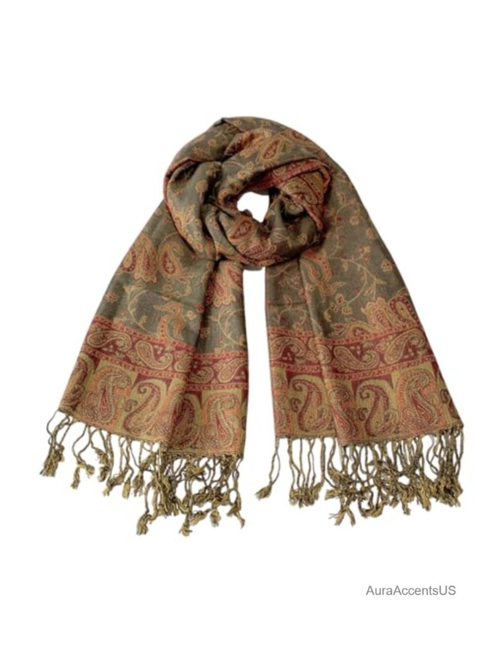 Reversible Pashmina Wrap Scarf Viscose Cotton Paisley Shawl